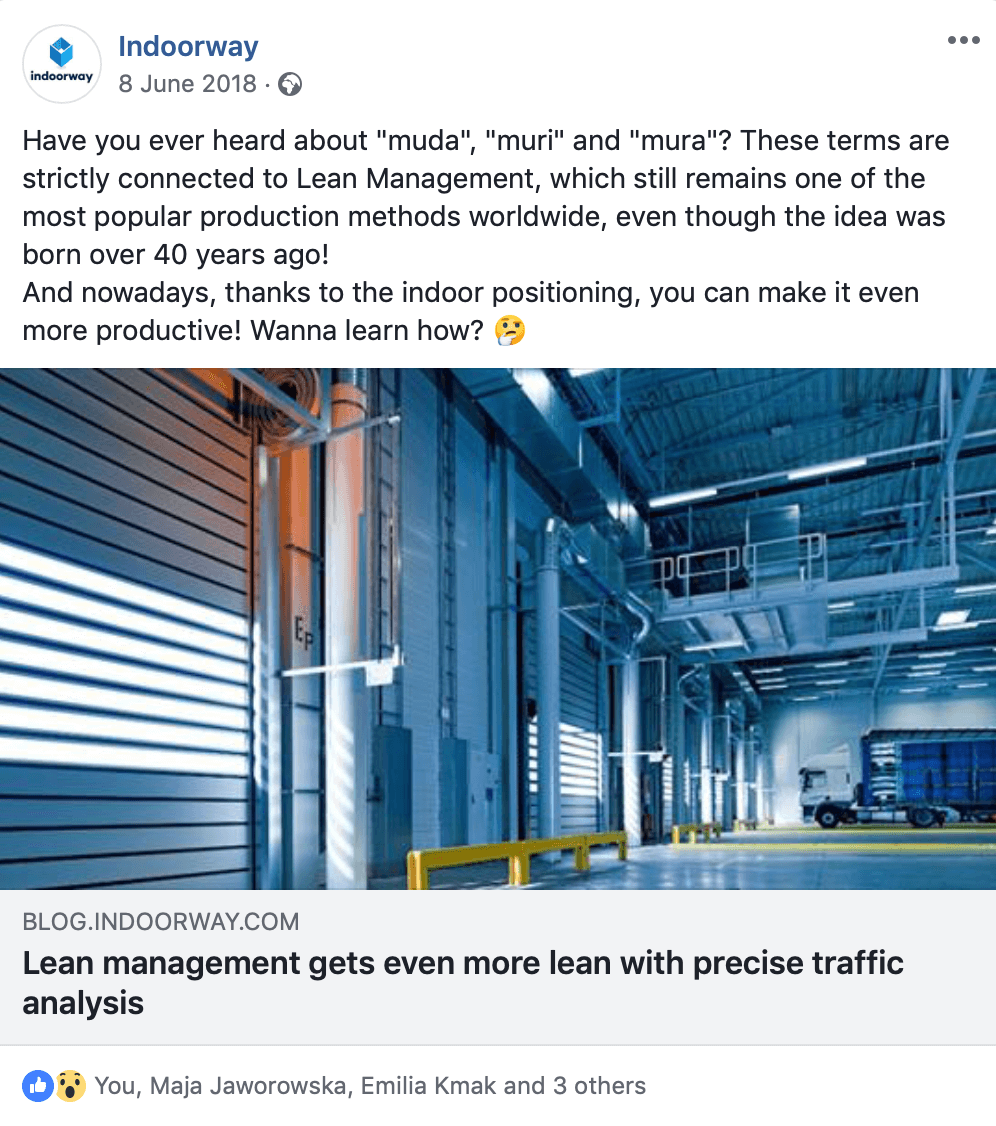 Indoorway Hive social media content