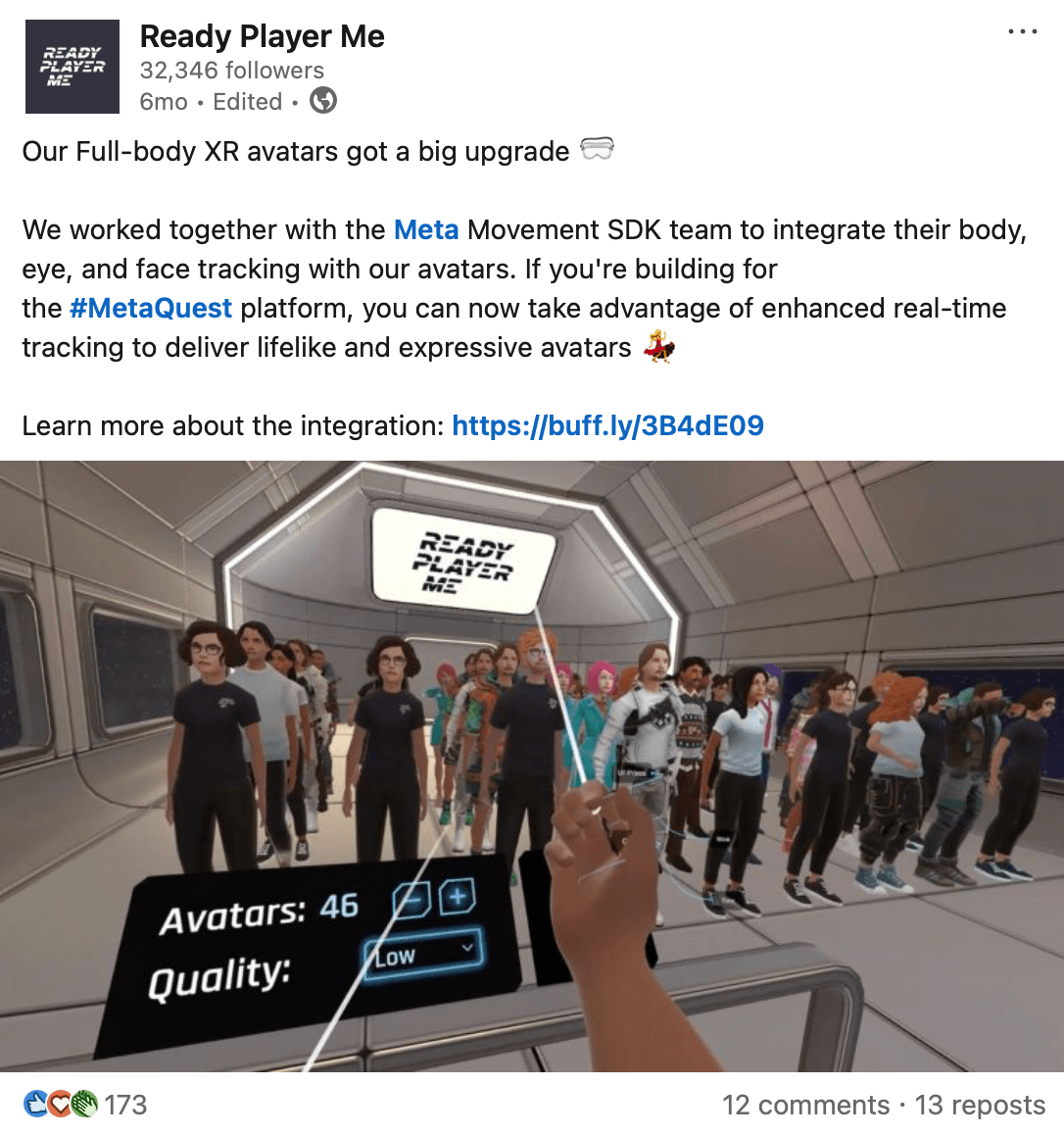 Ready Player Me marketing content screenshot