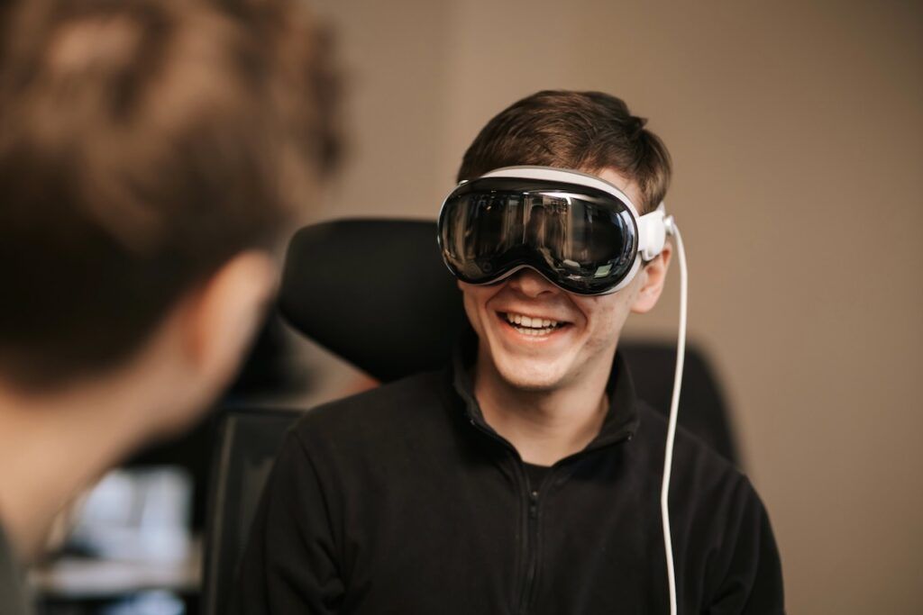 Daniel Marcinkowski wearing Apple Vision Pro. Photo by Silver Raidla.