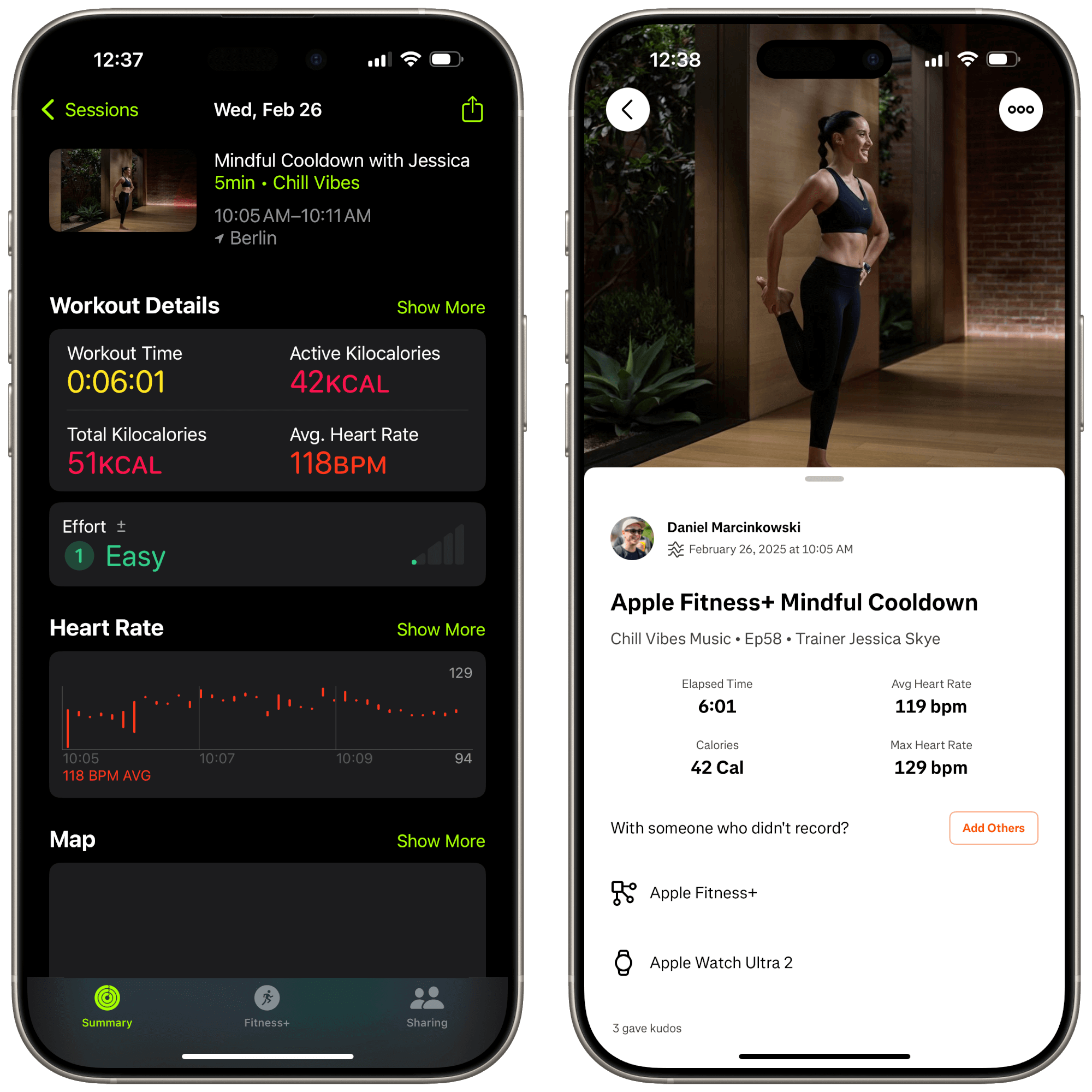 apple fitness plus yoga strava