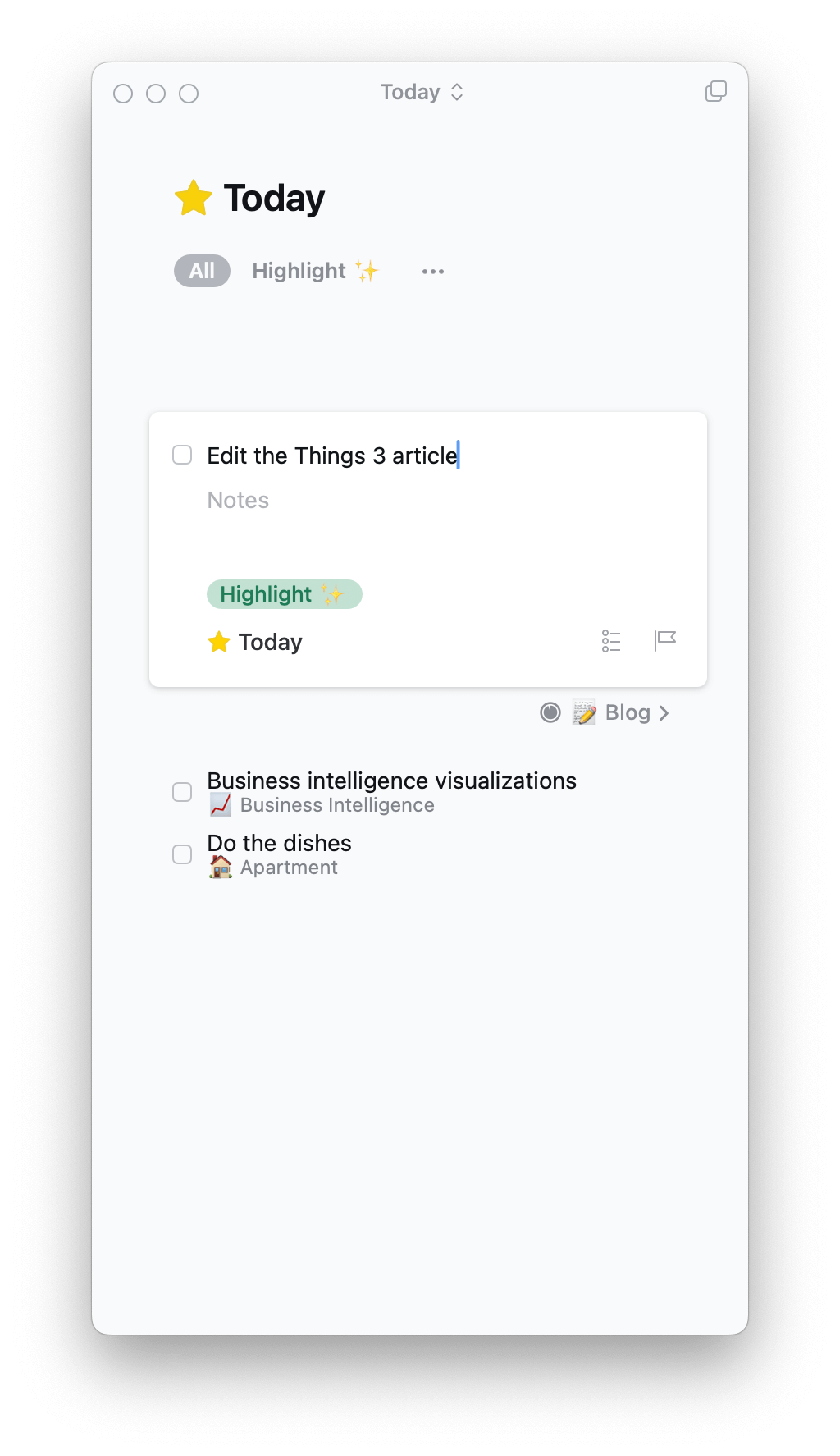 things 3 today