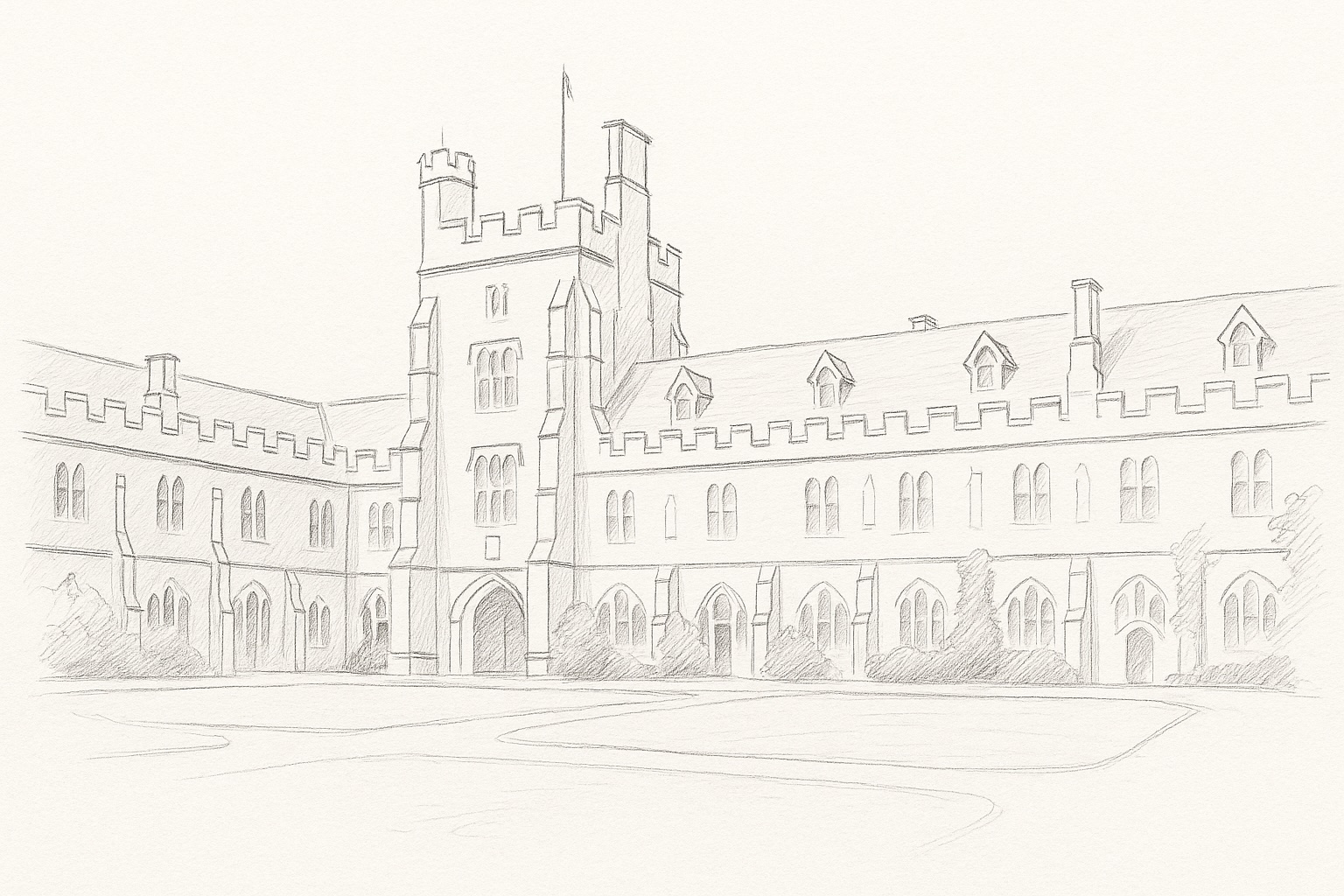 Sketch of University College Cork's Quadrangle